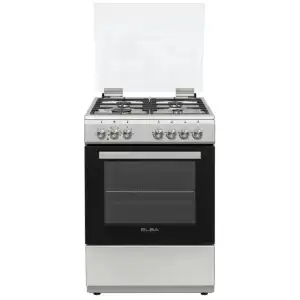 Elba Essential 60cm 4 Burner Gas Stove With Electric Oven Silver - 04/66CL442