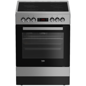 Beko 60cm Vitroceramic Inox (Stainless Steel) Free Standing Stove - FSE87310GX
