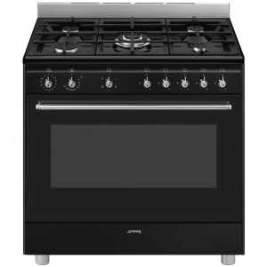 Smeg 90cm Black Cooker With Gas Hob - SSA91GGBL2