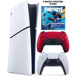 PS5 Slim Digital+ Fortnite Flowering Chaos (Voucher) + PS5 Dual Sense Volcanic Red